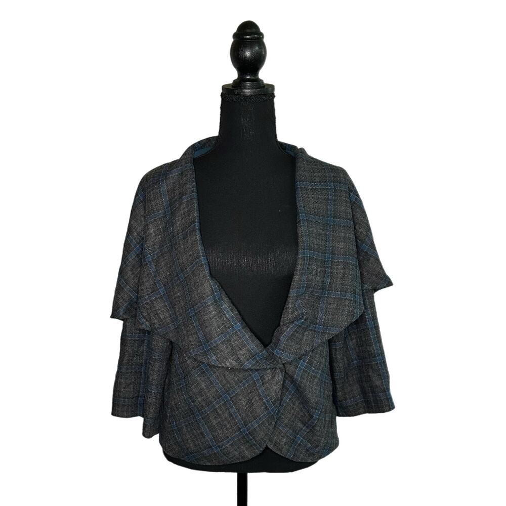 C22 Cabi Women’s Gray & Teal Blazer, Size 10, Pre-owned